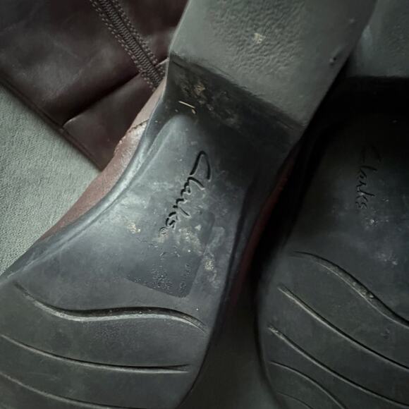 Clarks Brown Leather Riding Boot 8.5M Distressed Equestrian DarkAcademia - Picture 4 of 7